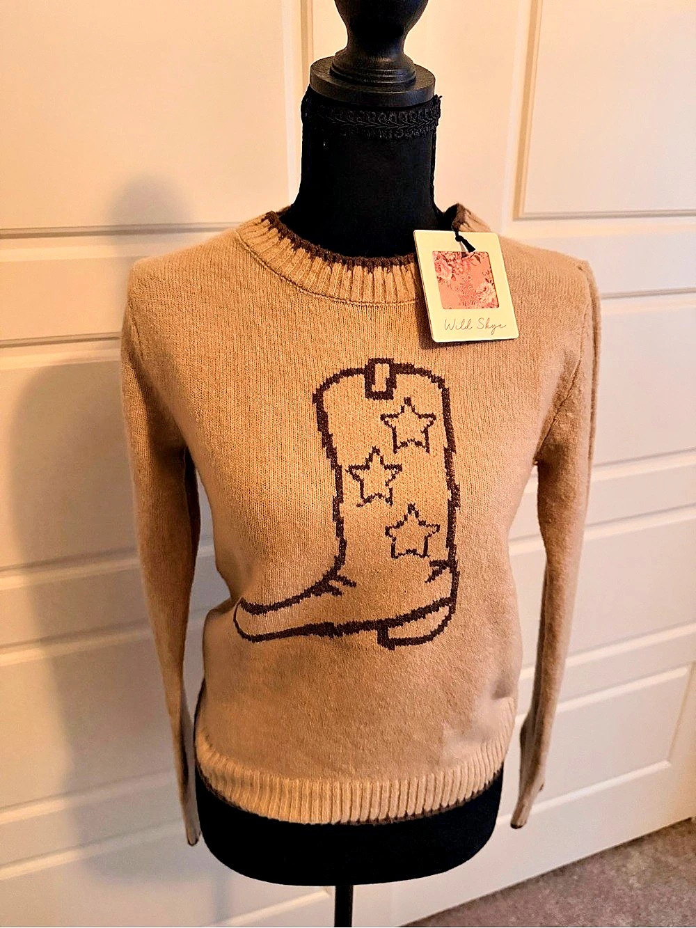 NWT Wild Skye Cowboy Boot Sweater